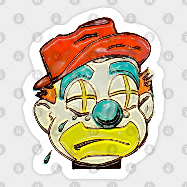 clown crying Sticker by Marccelus